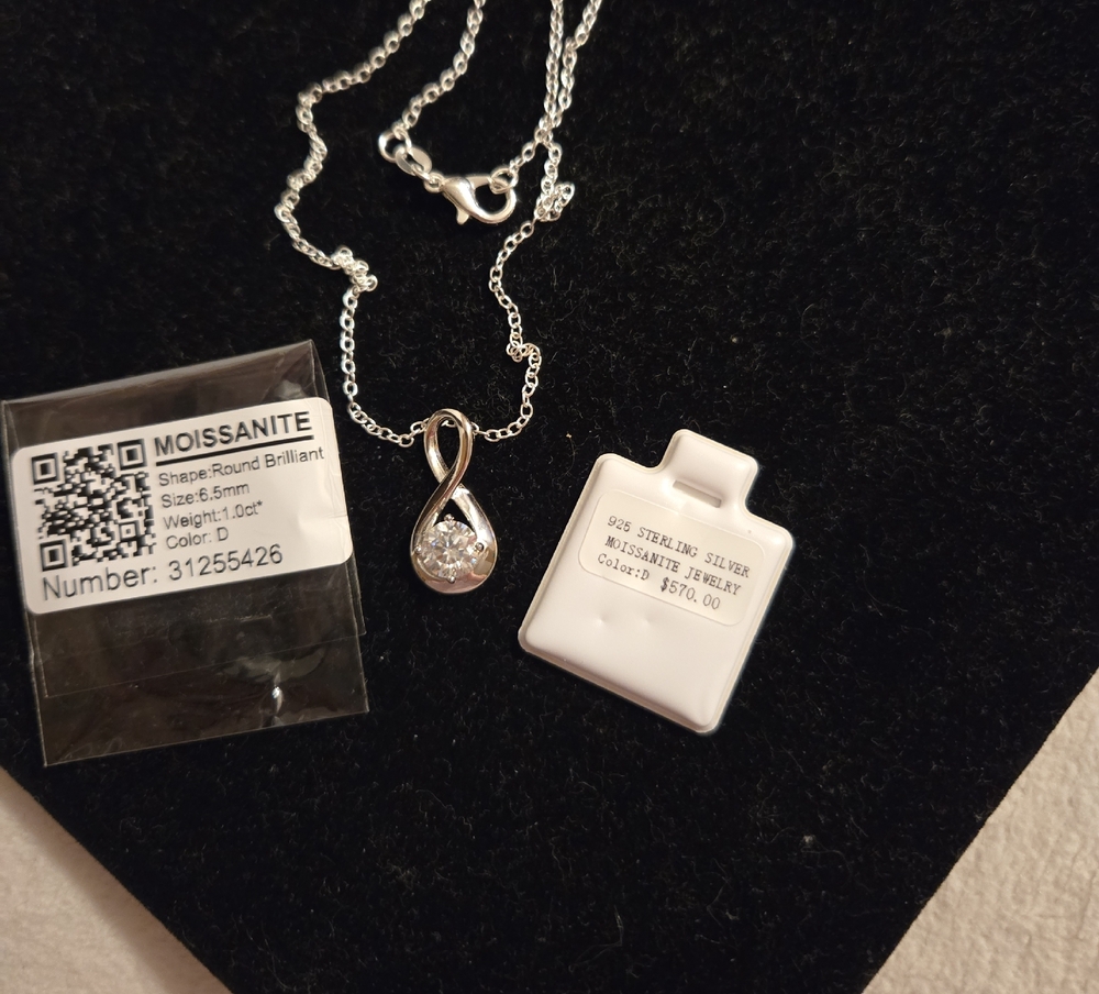 Moissanite Sterling Silver Necklace